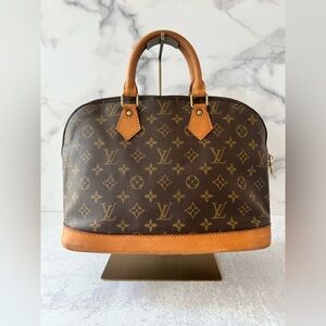 Vintage Louis Vuitton Alma Monogram Canvas Top Handle Bag Brown Vintage Handbag